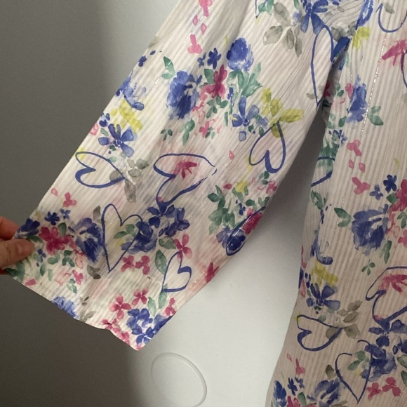 Alfred Dunner Twin Set Tank & Button Down Shirt Blue Pink White Size Medium NWT - Picture 6 of 9